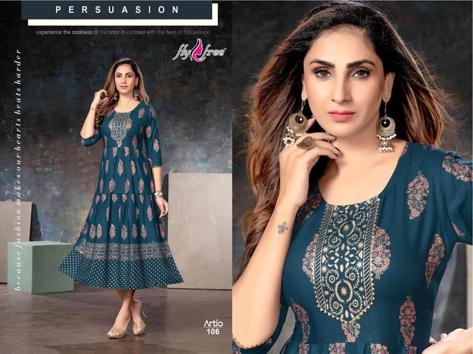 Fly Free Artio Casual Wear Wholesale Anarkali Kurti Collection